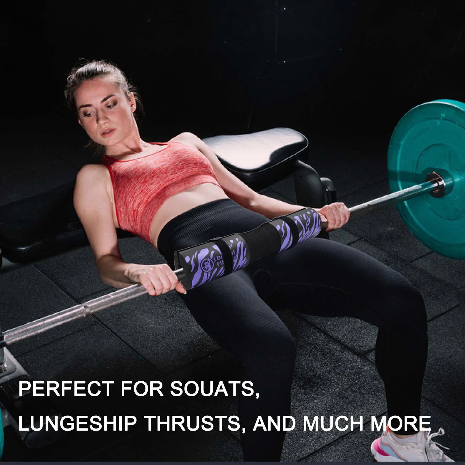 Barbell Pad with Cow Print for Hip Thrusts, Squats Lunges Neck & Shoulder Squat Bar Pad Cushion Support Foam for Extra Comfot 6