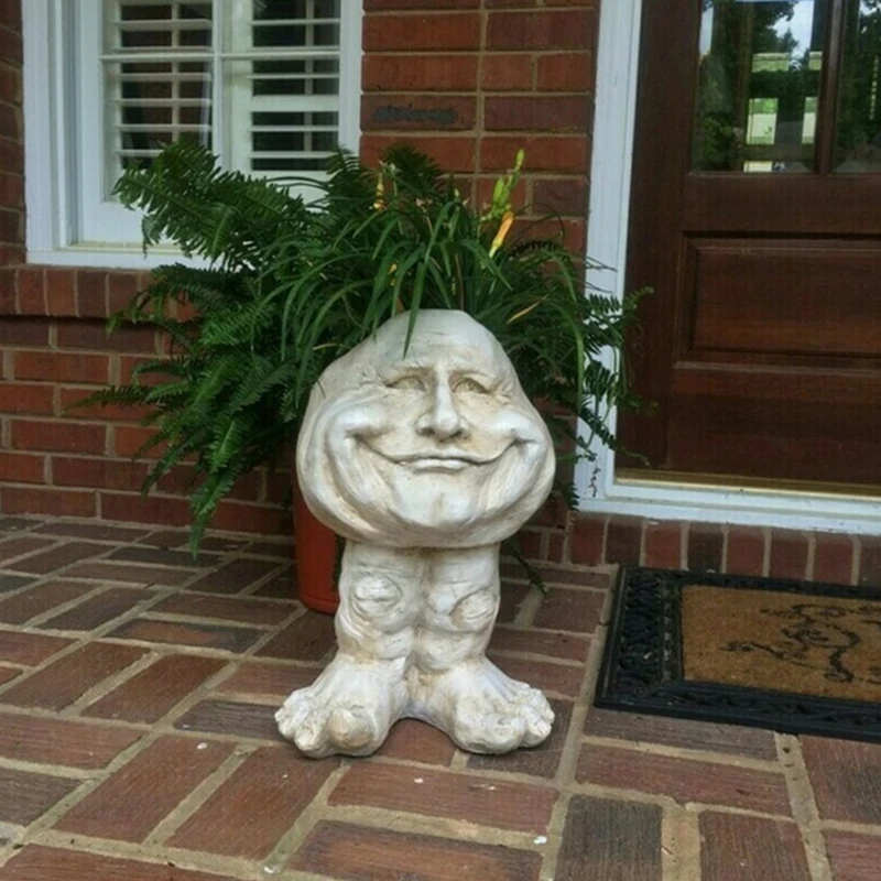 Funny Muggle Face Flowerpot Ornament