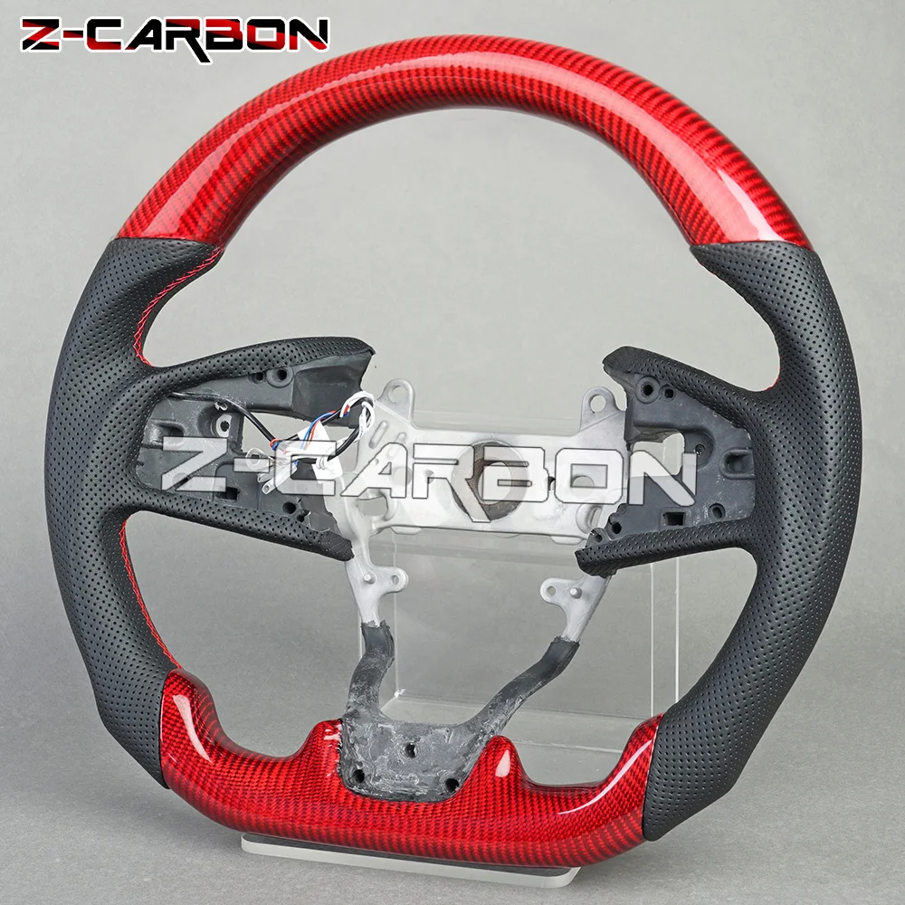 CuatomizedCarbonFiberRacingSteeringWheelForHondaCivic20162017