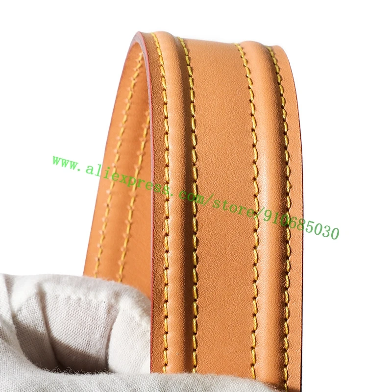 Top Quality Natural Beige Vachetta Leather Bag Strap For Luxury Designer Lady Handbag Purse Women Shoulder Carry Belt 6 Sizes