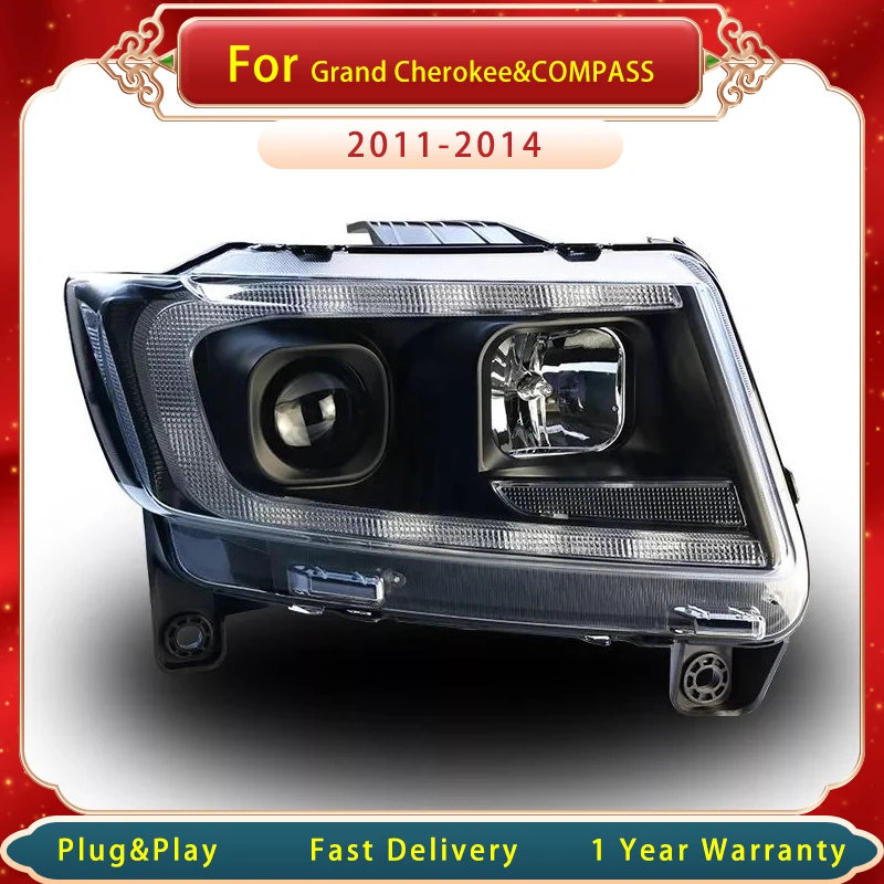 

Car Headlight For JEEP GRAND CHEROKEE&Jeep Compass 2011~2015 LED Upgrade New Design Be-xenon Projector DRL Head Lamp Accembly