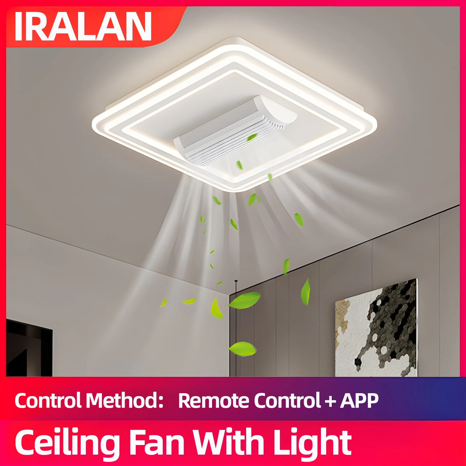 LED Invisible Bladeless Fan Ceiling Light Living Room Smart Remote Control Ceiling Fan Lamp for Room Bedroom Led chandelier