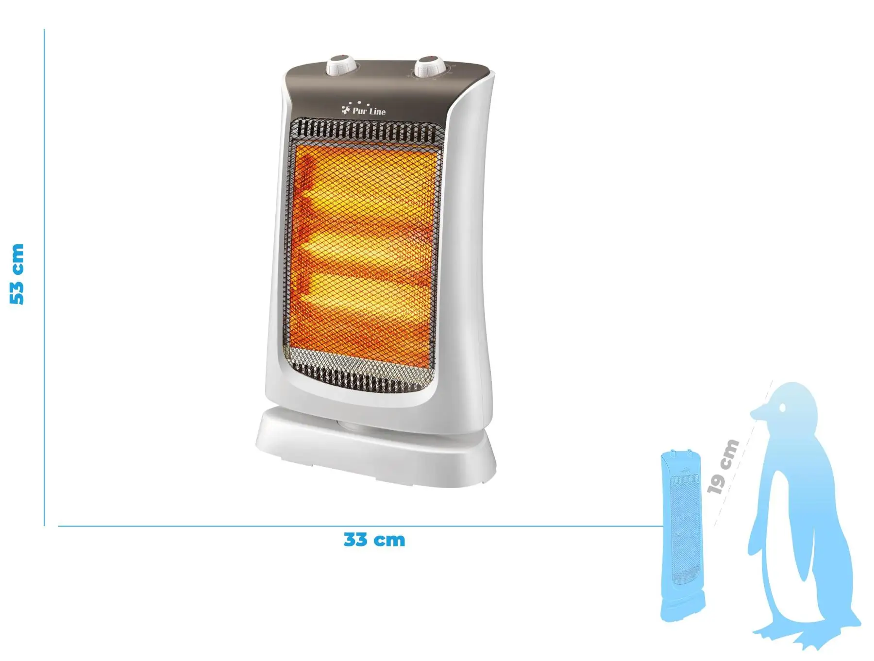 Halogen Heater 1200W, three powers, oscillating and low consumption HEATY  HA 1200 PURLINE - AliExpress