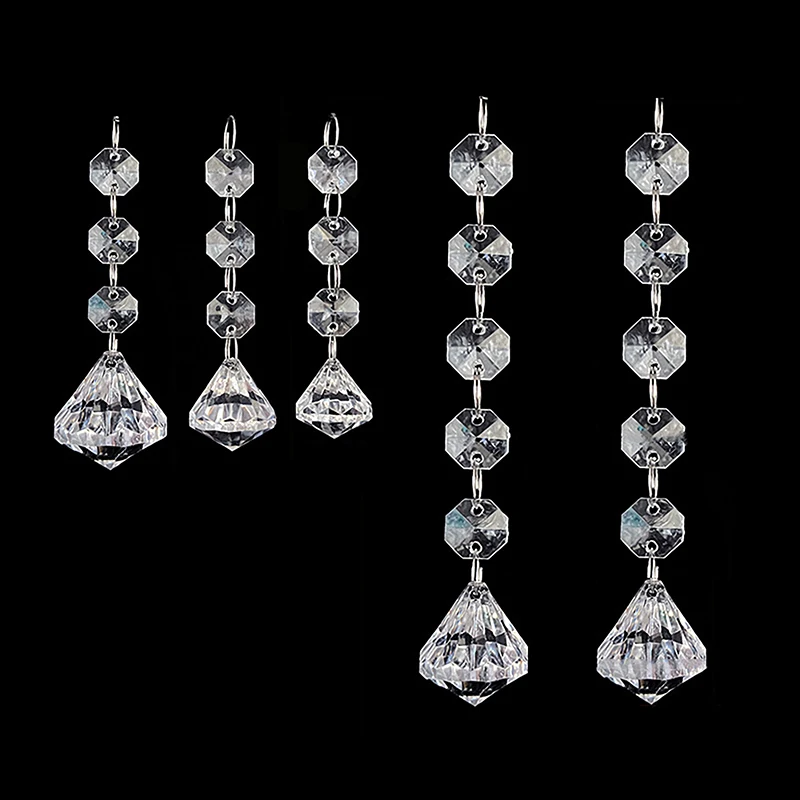 Acrylic Crystal Beads Pendant Garland Chandelier Decoration 10pcs