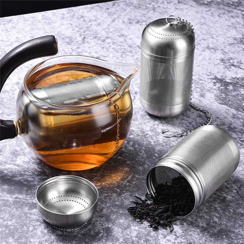 2 Pieces Long Handle Tea Filter Stainless Steel Tea Strainer Ball Tea Infuser Ball Retractable Handle Leaf Tea Mesh Infuser Brew Tea Ball for Loose Leaf Tea Spices and Seasonings 