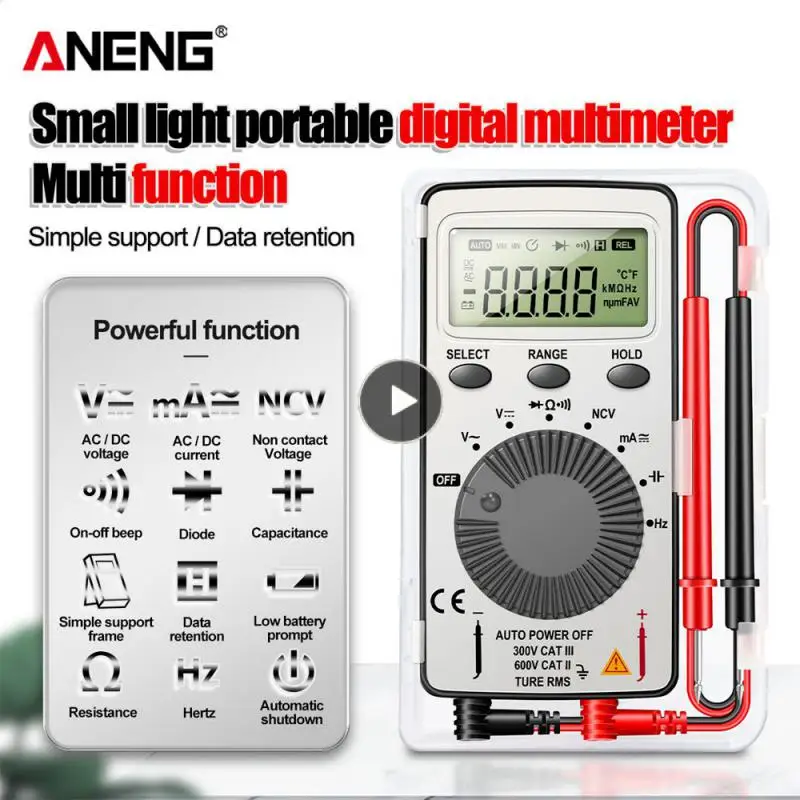 An101 Mini Digital Multimeter1999 T-Rms /Dc Ncv Capacità Amperometro Voltmetro Tester Multimetro Digital Profesional Test