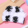 Ear Swim Cap Pearl Flower Swimming Caps for Men Ladies High Quality Adults Women's Girls 4