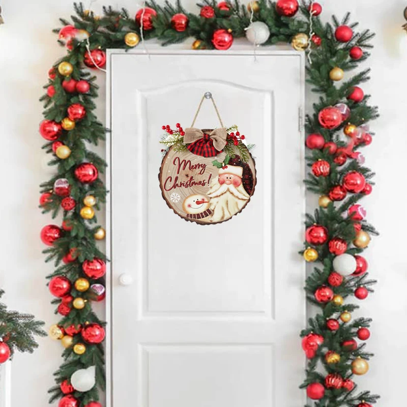 

Merry Christmas Sign Large Welcome Hanging Sign Front Door Outdoor Farmhouse Porch Decoration Xmas Decor Wall Art Plaque Gift