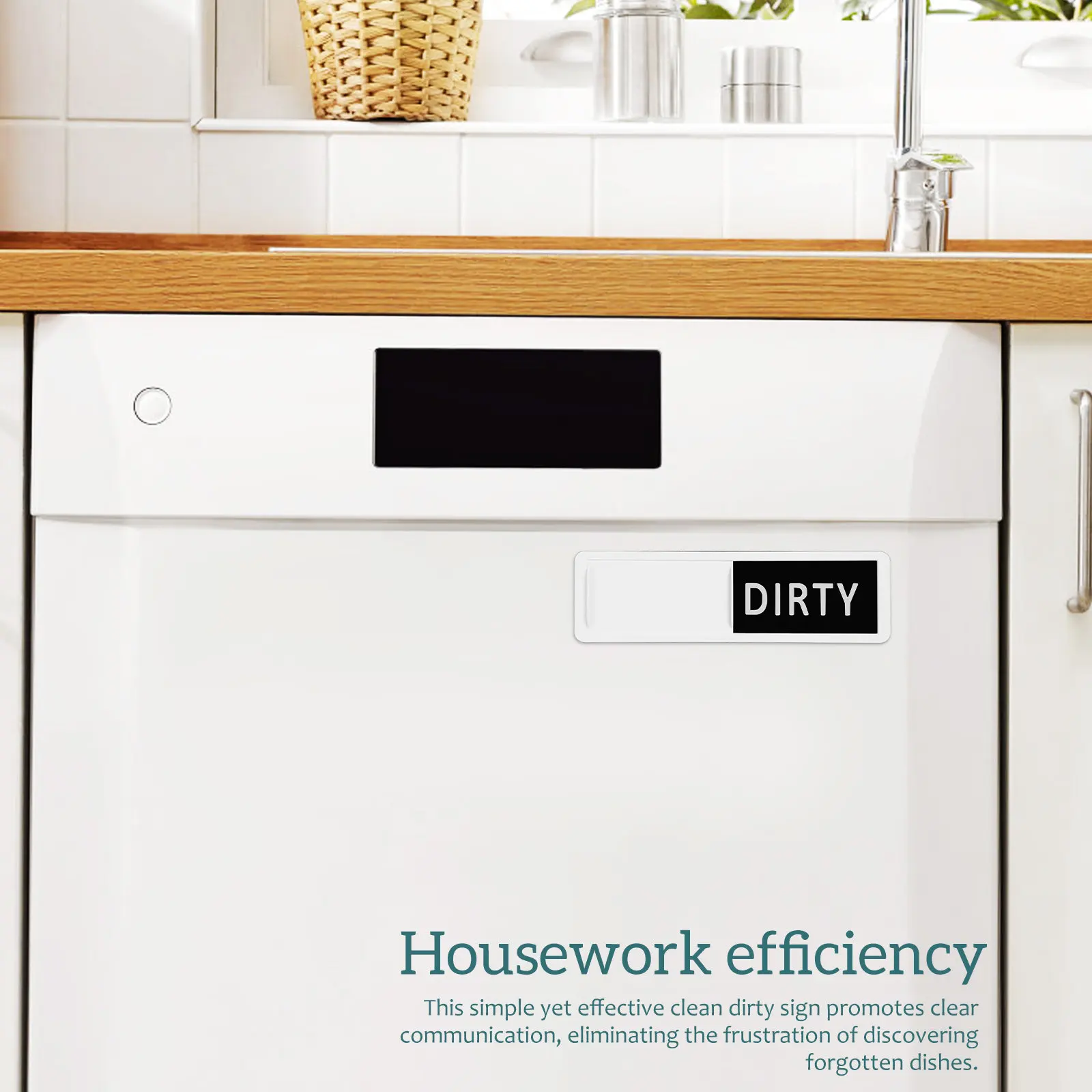 자석식 식기세척기 표시판 깨끗함/더러움 아크릴 슬라이드 표시기 식기세척기 도어용 강력 자석 주방 정리 용품