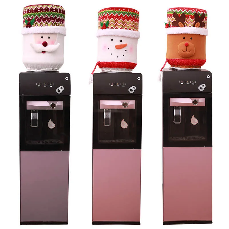 Christmas Water Dispenser Bottle Cover Elastic 5 Gallon Water Jug Cover Kettle Cap Santa/Elk/Snowman Home Kitchen Decor