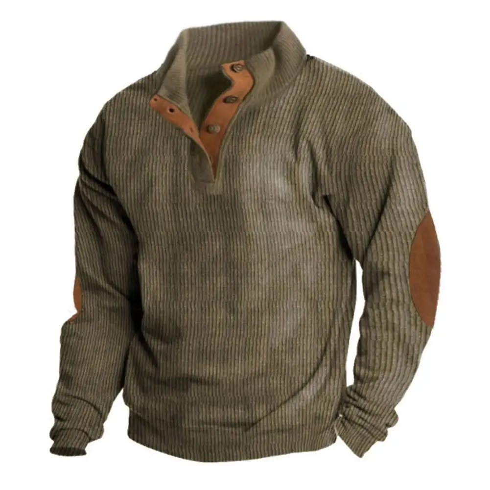 

Patchwork Color Sweatshirt Stylish Men's Stand Collar Sweatshirt Tops for Autumn Winter Casual Pullover with Long Sleeve