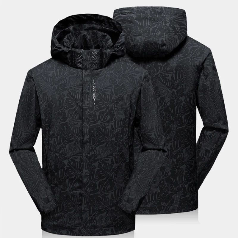 

New Men's Sports Jacket with Maple Leaf Print Waterproof and Windproof Casual Windbreaker Windbreaker Jackets for Men