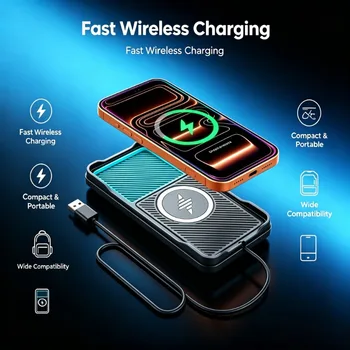 Caricatore Wireless per Auto, Ricarica Rapida, Base Antiscivolo per iPhone 17 16 15 14 13 Pro Max Samsung S26 S25 S24 S23