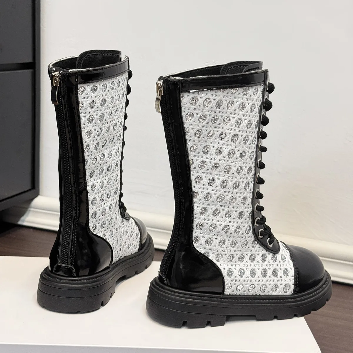 Girls Mid Calf Boots Autumn Breathable Non Slip Kid School Shoes