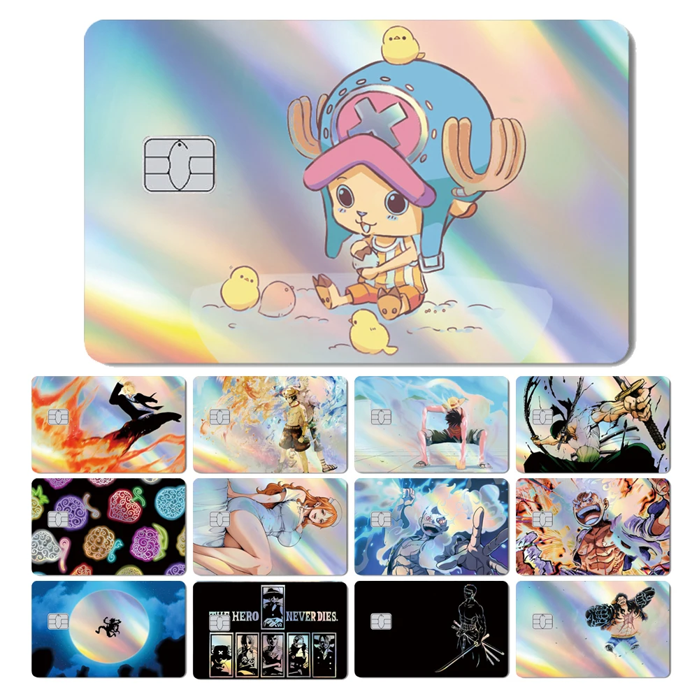 Magic Shark Ruffy Nami Zorro Laser Holographic Shinny Cover Skin Film Aufkleber für Bank Debit Kreditkarte