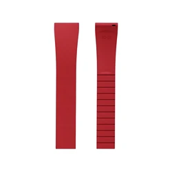 Sleek Fluororubber Watch Strap with Fast - Release Silver Buckle - 22mm (Red)
