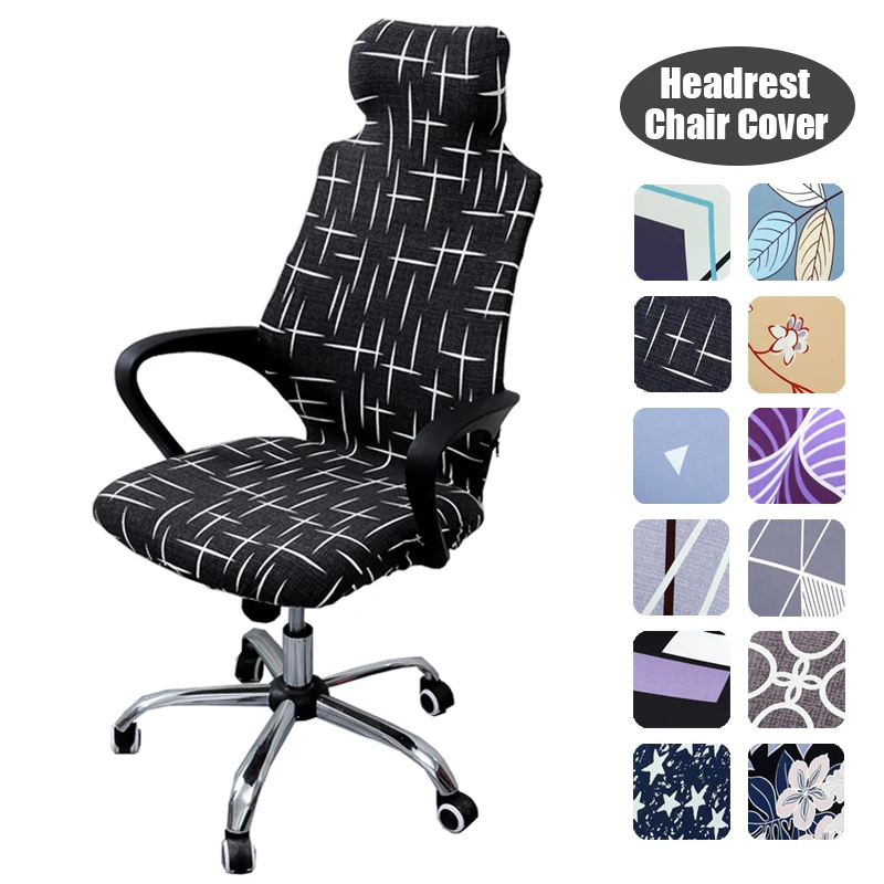 Stretch Game Chair Cover with Headrest for Office Cafe