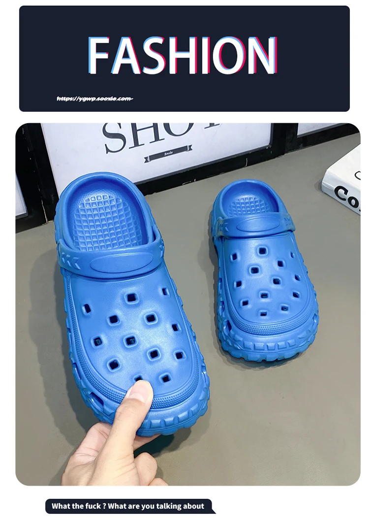 Baotou – pantoufles de printemps pour hommes et femmes, pantoufles d'extérieur, de plage, de jardin, populaires, antidérapantes, chaussures à trou inférieur_voghion.com