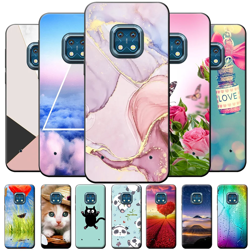 Per Nokia Xr20 Custodia Ta-1368 6.67 "Custodia Antiurto In Marmo Colorato Per Nokia Xr20 Ta-1362 Cute Matte Tpu Silicone Bumper Funda