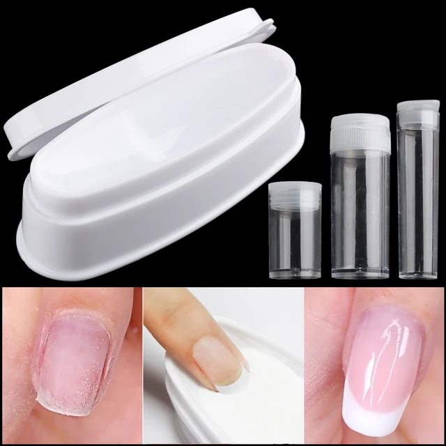 Dipping Powder Container Nail Dip Tray French Manicure Molding with Finger  Guide Easy White Pink Smile Line Dip Powder Tray - AliExpress