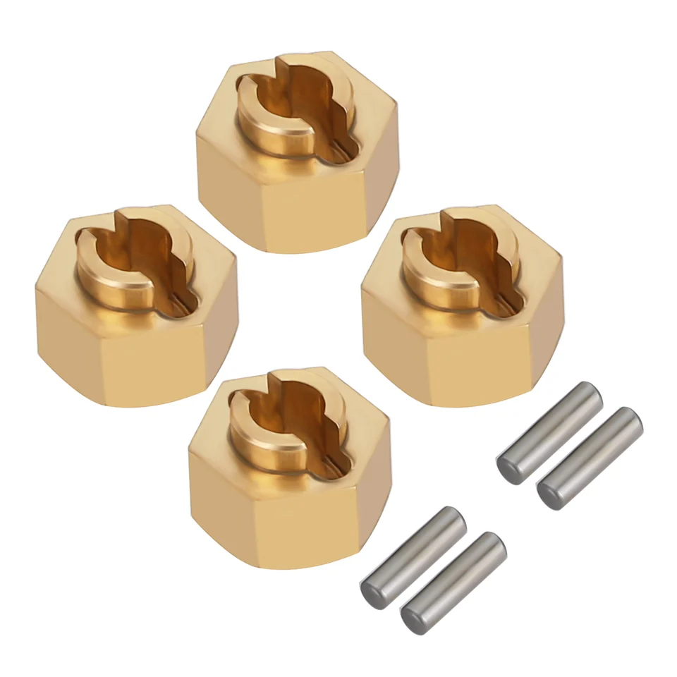 Adattatori Esagonali In Ottone Per AXIAL SCX24 (1/24) – Set Da 4, Colore Oro, Per RC Crawler