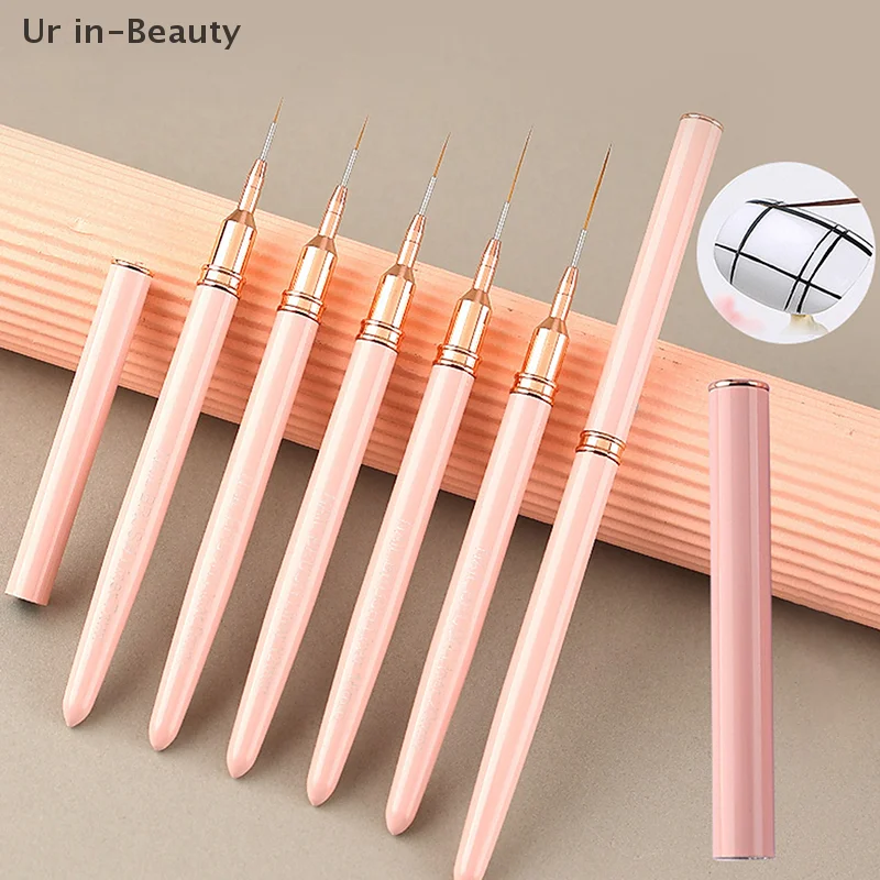 5pcs Nail Art Liner Brush Set UV Gel Nail Brushes Kits French Stripe Line Painting Drawing Flower Pen Professional Manicure Tool