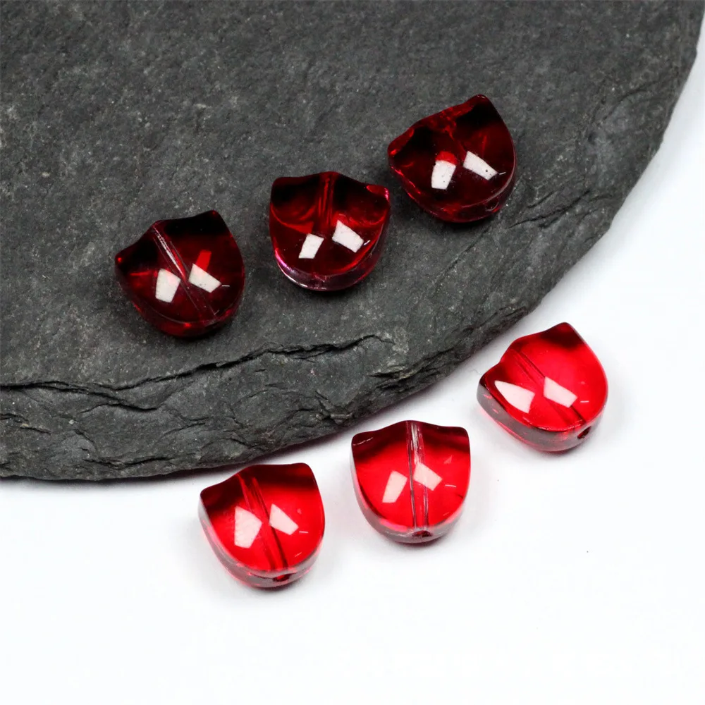 30pcs Multicolor Tulip Flower Glass Beads