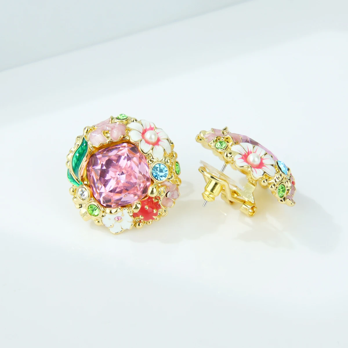 2026 Elegante Mehrfarbige Naturstein-Ohrstecker für Damen Unregelmäßige Rosa-Lila Kristall-Poststecker Feiner Schmuck – Detail 11
