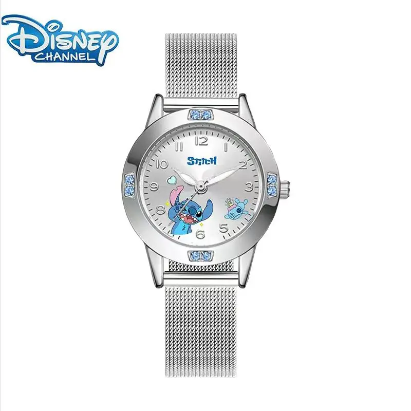 Disney Stitch Children's Watches Cartoon Dial with diamond Analog Quartz Watch PU strap Watches Boys Girls toys Birthday gifts 4