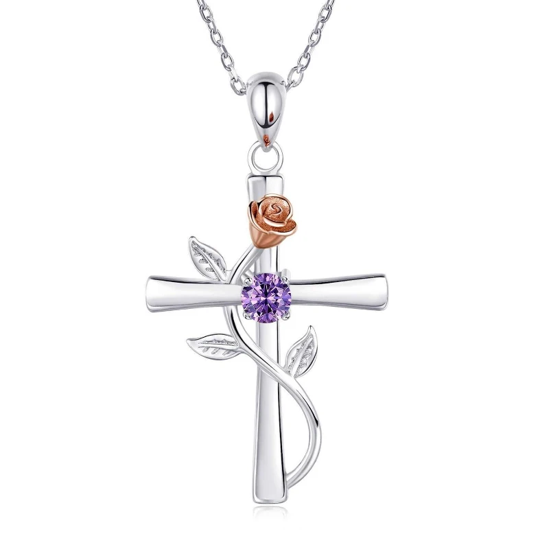 CAOSHIStylishCrossPendantNecklaceforWomenSilverColorJewelry