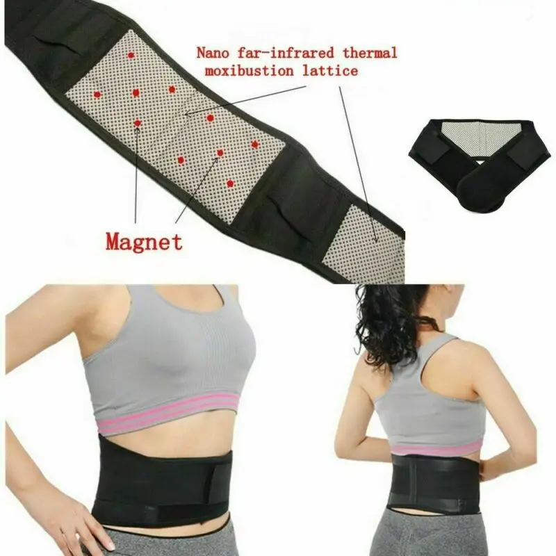 New Posture Corrector Support Magnetic Back Support Brace Belt Lumbar Lower Waist Double Adjustable PainRelief For Men Women