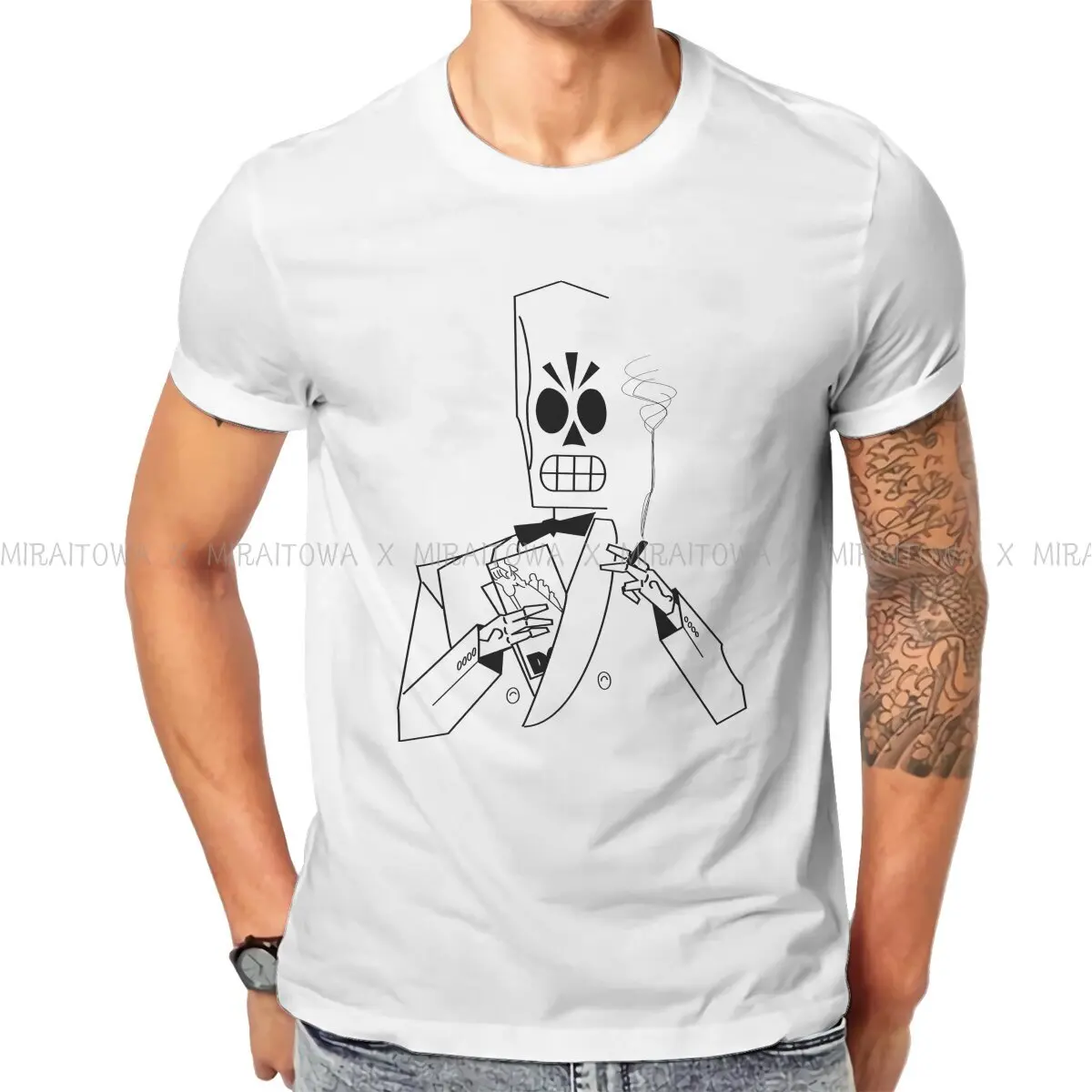 

Выцветающая футболка с памятью для мужчин, игровые Топы Grim Fandango, модная футболка, удобный принт, пушистый креативный подарок