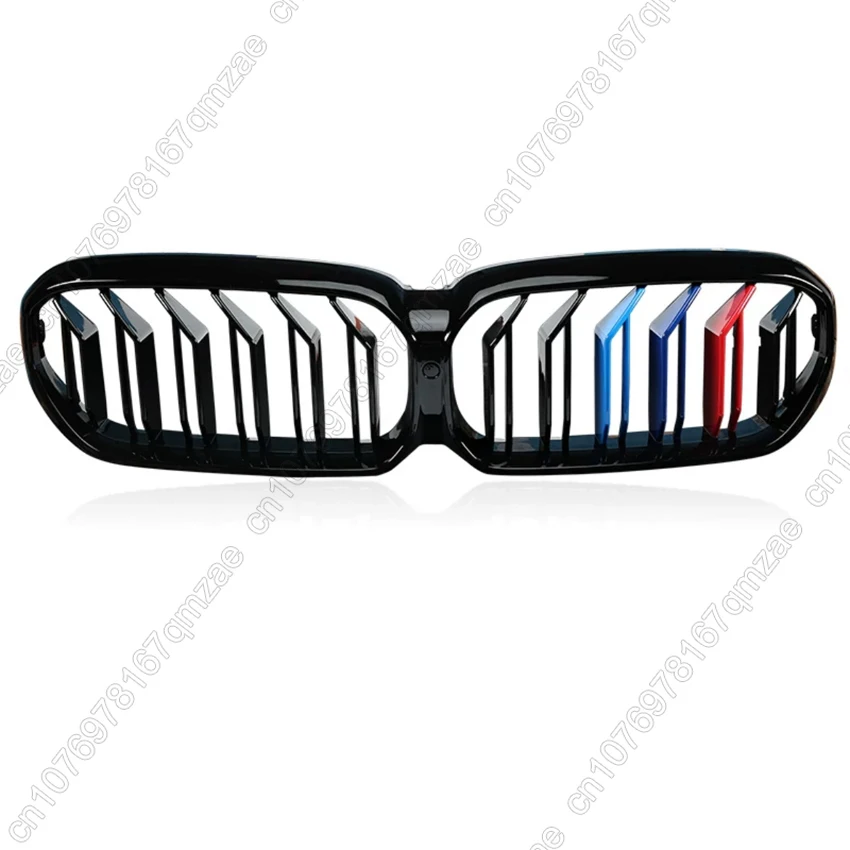 BMW 5 시리즈 G30 G31 G38 LCI 520i 530i 540i M550i M550d 2020-2023 키드니 그릴용 프론트 범퍼 장식 그릴 듀얼 라인 스타일
