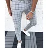 2023 New Spring Men Pencil Pants Fashion Plaid Print Trousers Male Slim Fit Business Clothes Young Men Skinny Pants MY908 2
