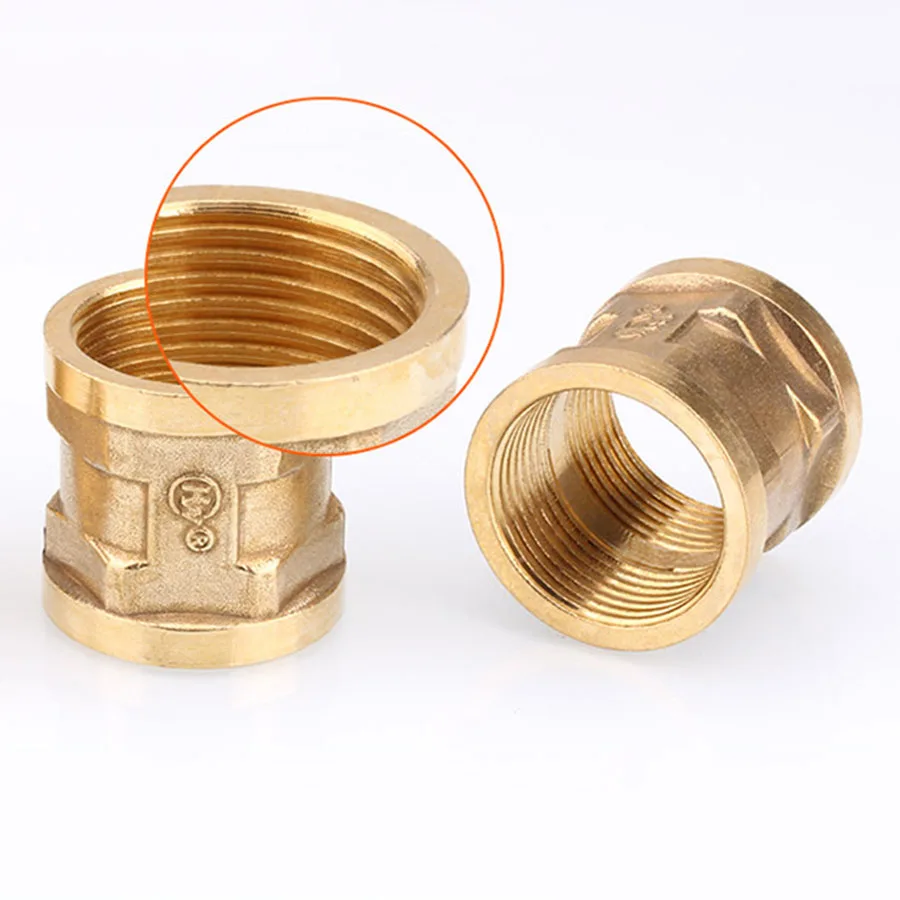 Brass Pipe Hex Nipple Fitting Quick Coupler Adapter 1/2 3/4 1 BSP Female To Female Thread Reducing Joint Water Oil Gas Connector