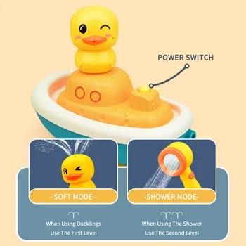 Baby Cartoon Bath Toys Duck Floating Water Spray Shower Game Bathroom Bathtub Faucet Sprinkler Toy For Children Kids Shower 4