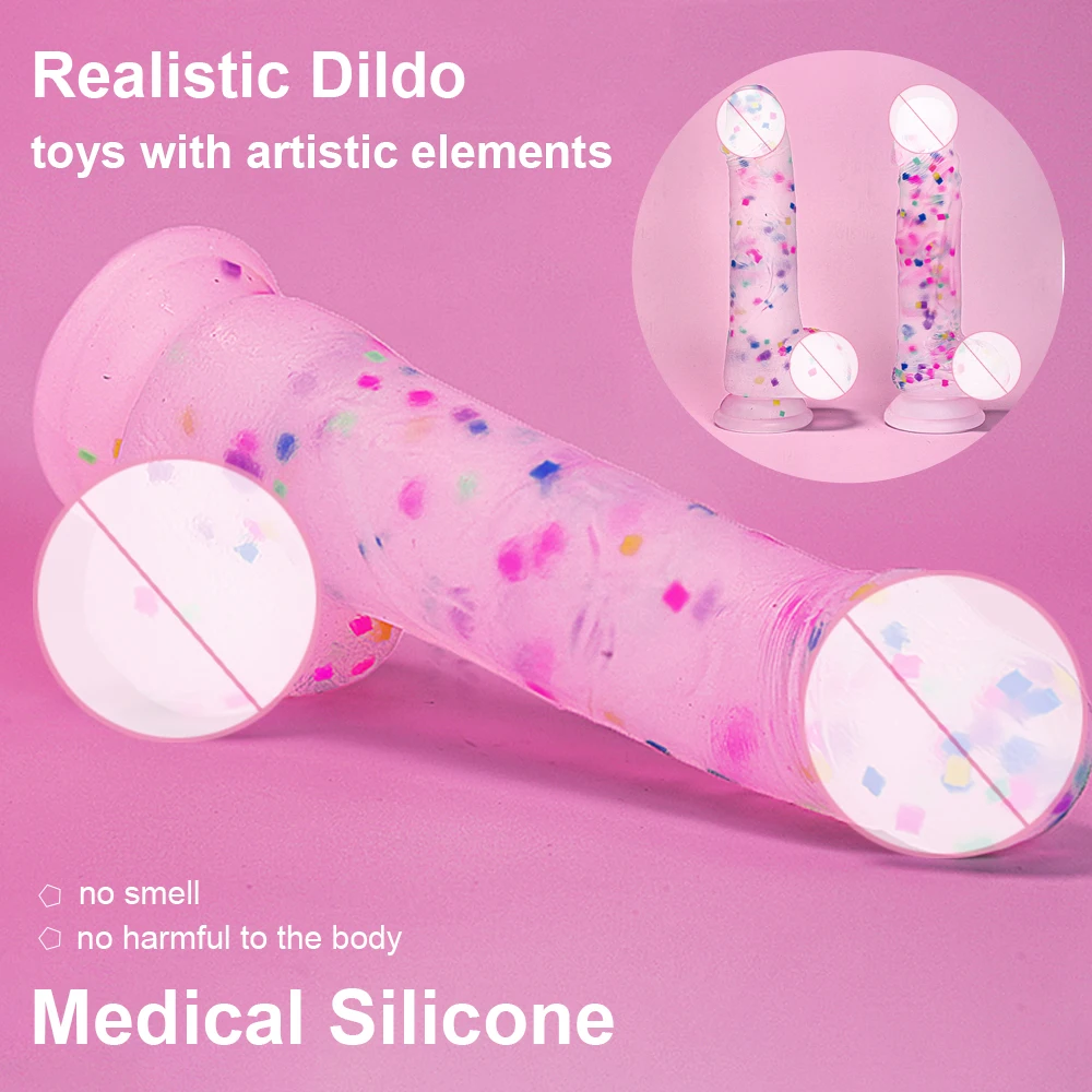Gelugee Dildo Realistic Penis Silicone Soft Big Sucker Skin Feeling Female Vagina Sex Toys for Women Masturbation Girl 18 sex toys