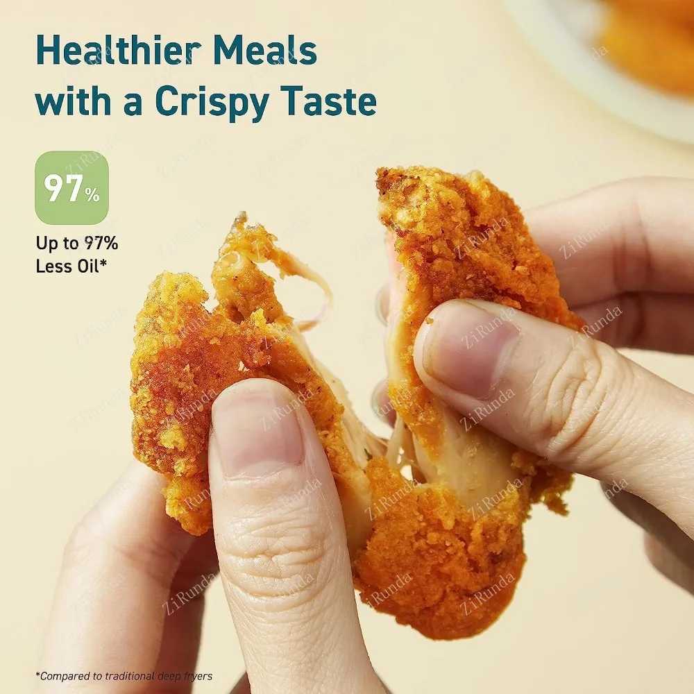 Air fryer four in one small, baking, heating, low noise, non stick, and dishwasher safe basket 5