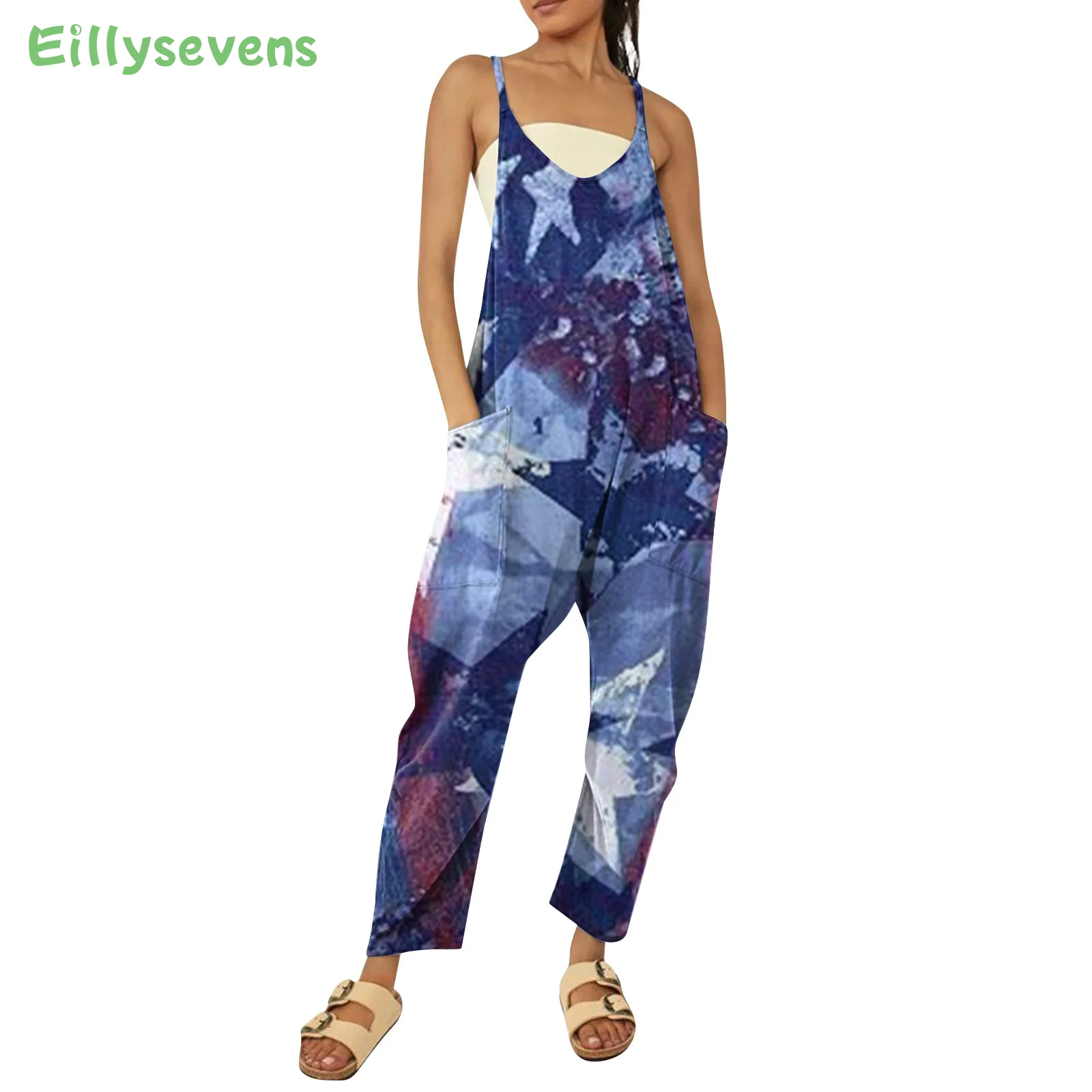 

Jumpsuits For Women Sexy Elegant Cotton Jumpsuit Rompers Casual Loose Wide Leg Overalls Strap Bib Pants Combinaison Femme