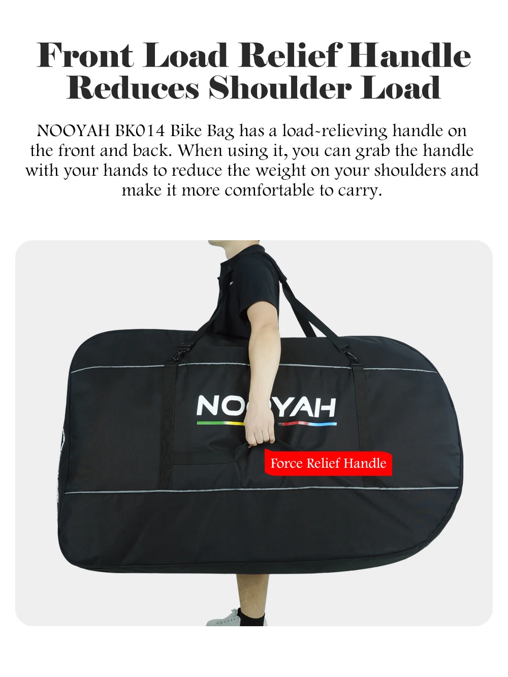 NOOYAH Fahrradtasche Fahrradtransport Keine Notwendigkeit, Lenker Räder zu entfernen MTB Rennrad Tasche Dreilagiges Gewebe Faltbare 2-in-1 Multifunktionstasche – Detail 12