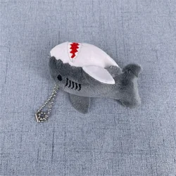 Colorful Plush Shark Keychain Toy - 8cm Ocean Animal Doll Gift (Gray)