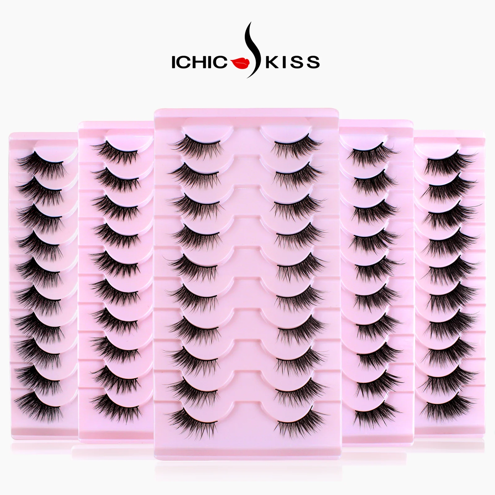 

Separated False Eyelashes, 10 pairs 11mm naturally cute half-eye eyelashes, Lightweight handmade soft artificial mink eyelashes