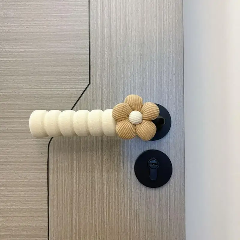 Toddler Door Knob Cover Flower Doorknob Cushion Winter Anti-static Doorknob Covers Cute Cartoon Decoration Protective Sheath For