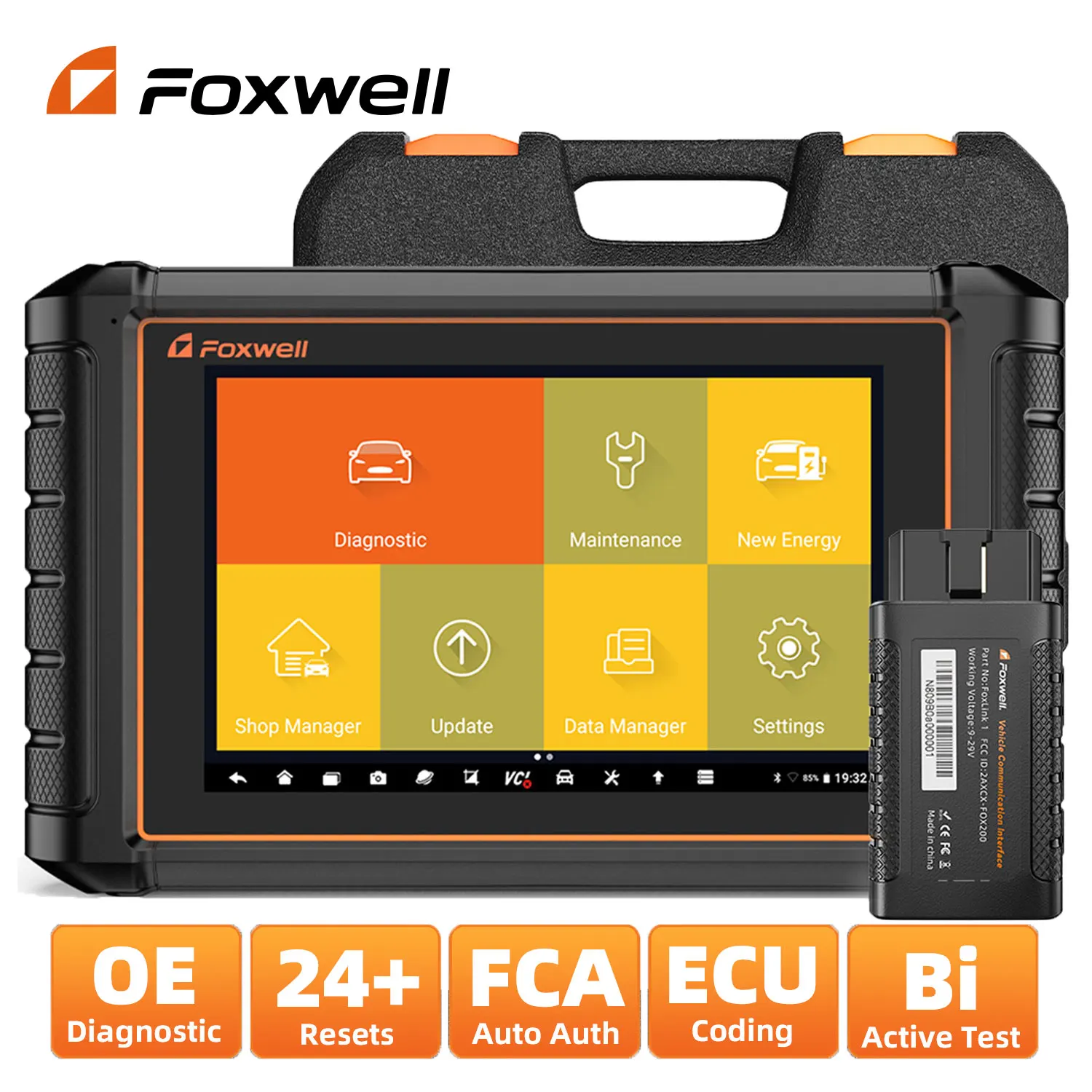 Foxwell nt909 obd2 automotive scanner oe level full diagnosis bi