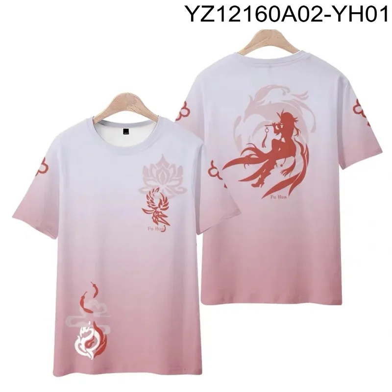 Honkai impact 3 3d printing T-shirt summer fashion round neck short sleeve popular game streetwear 2024