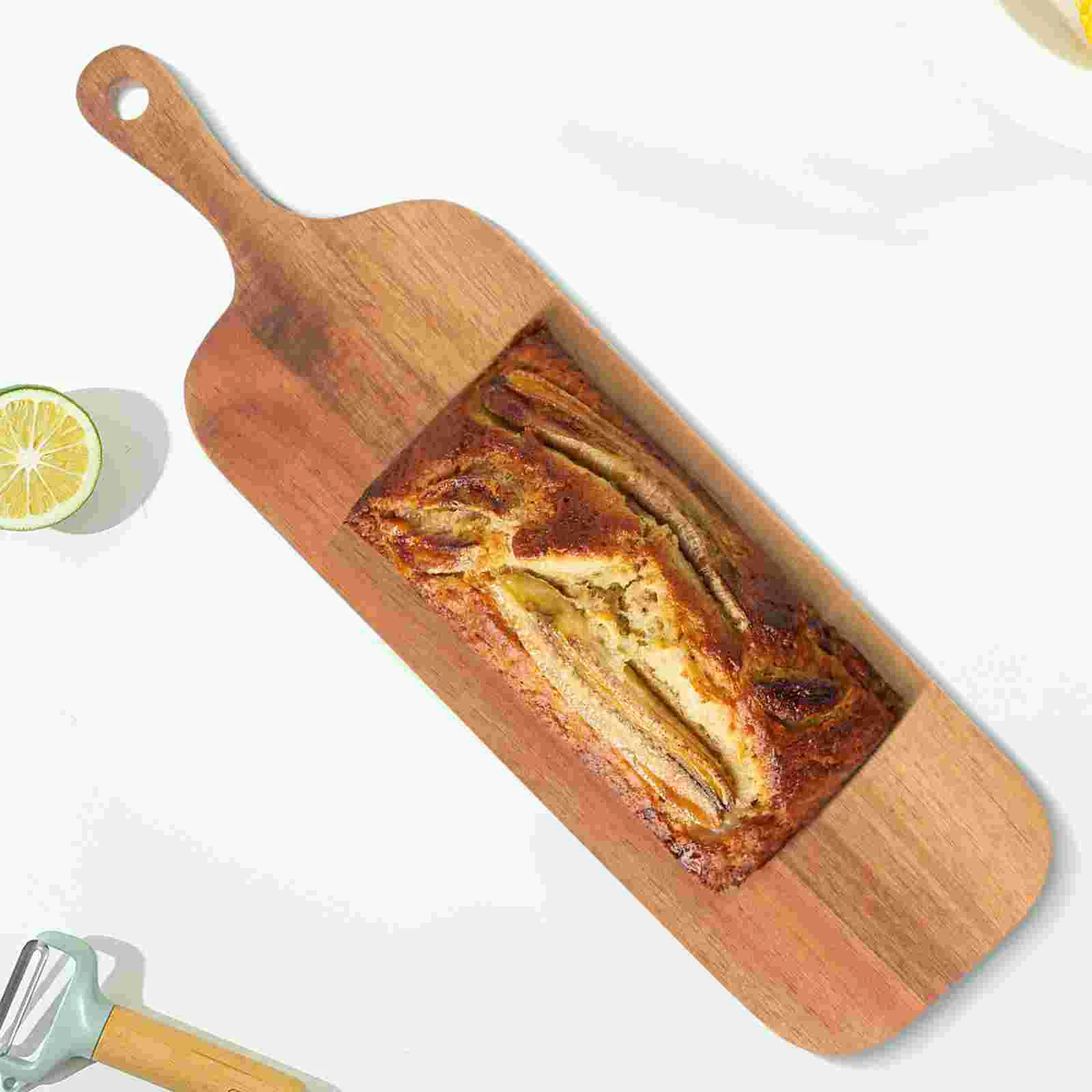 

Long-handled Acacia Wood Cutting Board Solid Household Wooden Creative Photo Props Serving Cheese Its