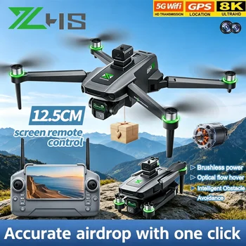 NUOVO Drone Mini ZH8 con Fotocamera 8K HD, GPS, WiFi 5G, Motori Brushless, Quadricottero Pieghevole con Telecomando e Schermo, Giocattoli e Regali per Bambini