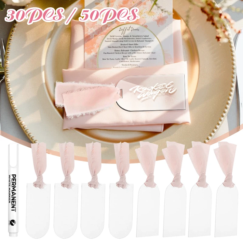 

Акриловая свадебная открытка для сидений с маркером, самодельный висячий знак для настройки стола, цифры имена гостей, столовые принадлежности