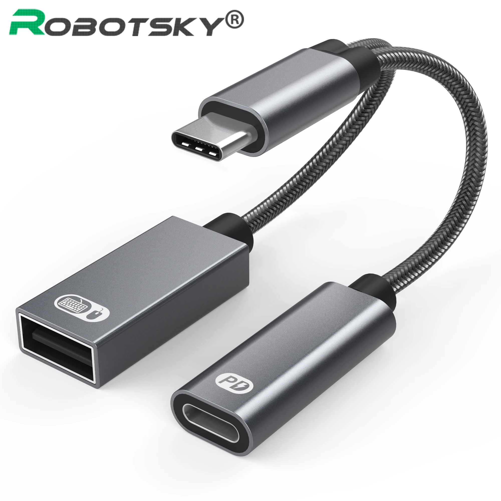 2in1 Tipo C Para Usb Otg Adaptador Pd60w Carga R pida Usb 3 0 Otg 2in1 tipo c para usb otg adaptador pd60w carga r pida usb 3 0 otg