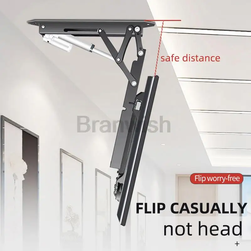 50-75" Ceiling TV LIFT Electric Remote Control Rotating DT500 Bracket Support Motorized Stand Adjustable Techo Mount Wall Holder 3